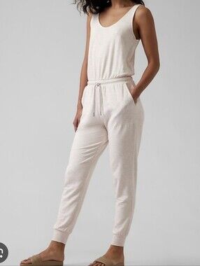 Athleta Balance Cream Jumpsuit Size Medium